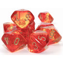 CHX 26268 Gemini Translucent Red-Yellow/gold Set of 10 d10s