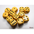 CHX 25602 Opaque Yellow/black 16mm d6 Dice Block (12 dice)
