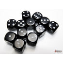 CHX 25608 Opaque Black/white 16mm d6 Dice Block (12 dice)