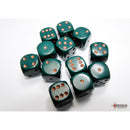 CHX 25615 Opaque Dusty Green/copper 16mm d6 Dice Block
