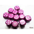 CHX 25627 Opaque Light Purple/white 16mm d6 Dice Block (12 dice)