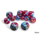 CHX 26649 Gemini Purple-Teal/gold 16mm d6 Dice Block (12 dice)