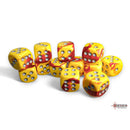 CHX 26650 Gemini Red-Yellow/silver 16mm d6 Dice Block (12 dice)