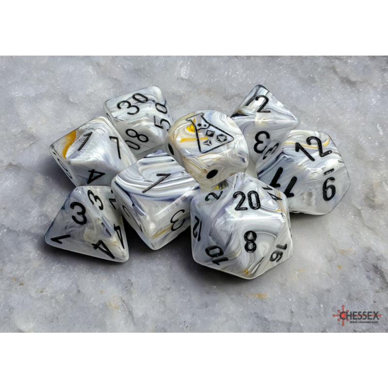 CHX 30067 Marble Calcite/blue Polyhedral 7-Dice Set (with bonus die)