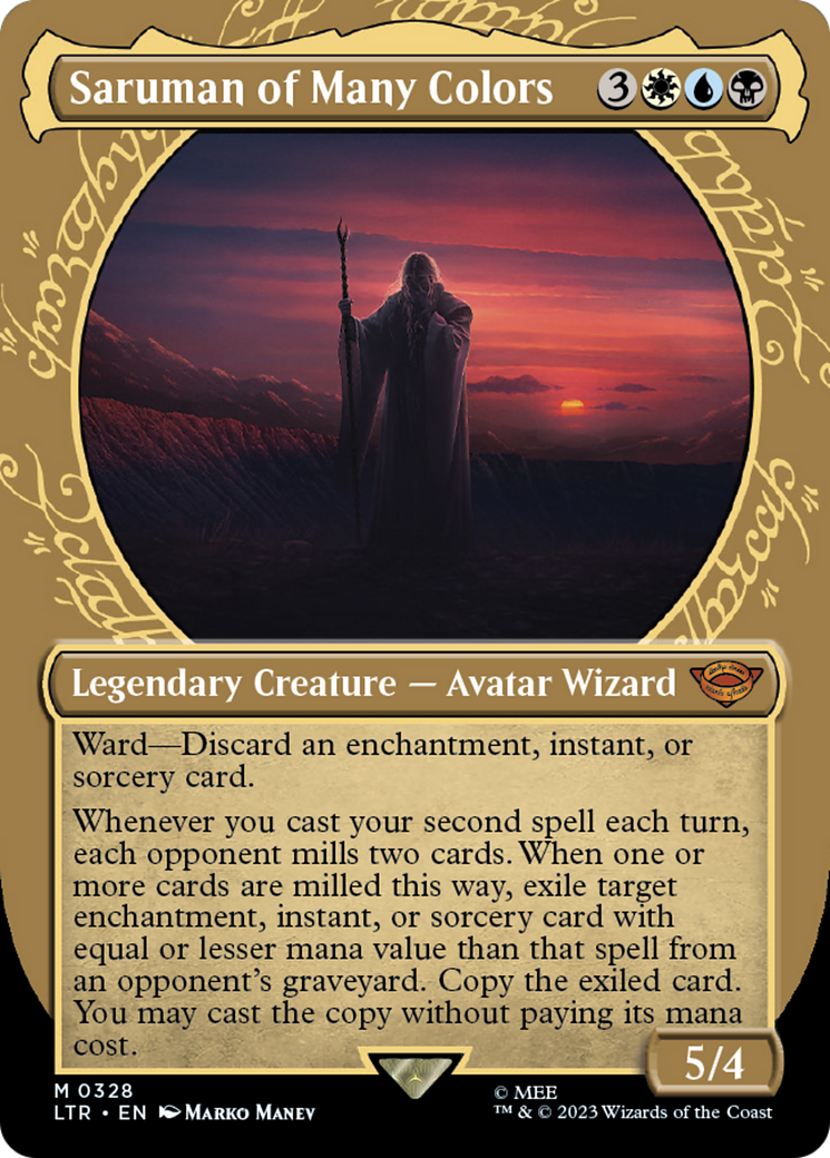 Saruman of Many Colors (LTR-328) - The Lord of the Rings: Tales of Middle-earth: (Showcase) (Borderless) Foil