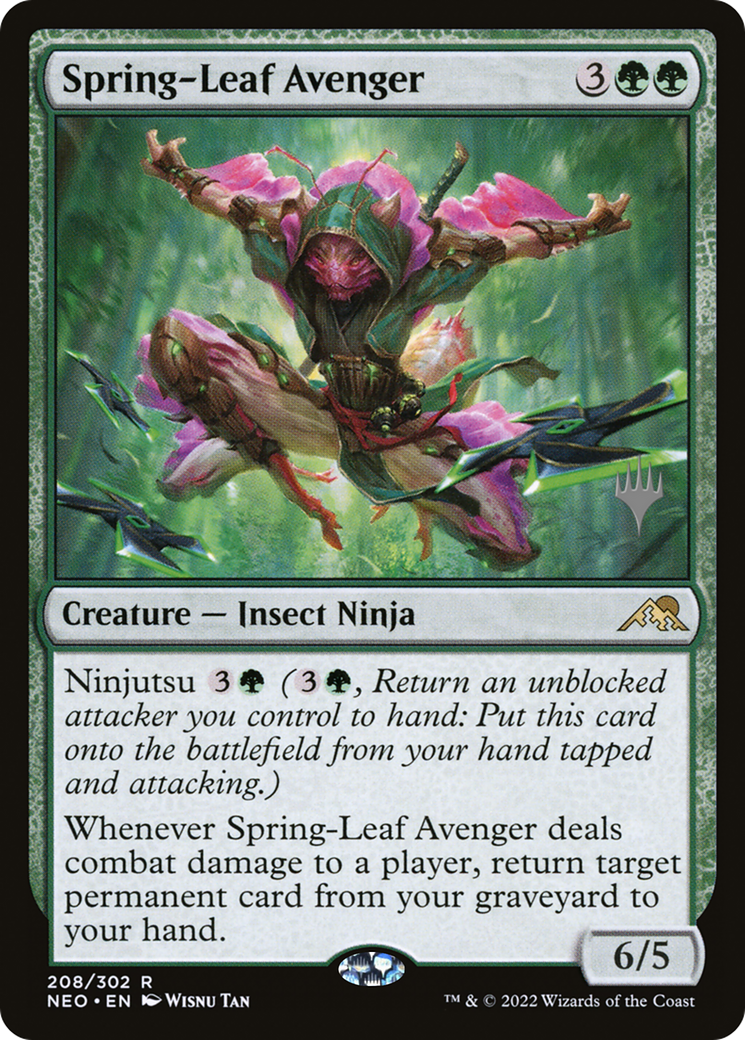 Spring-Leaf Avenger (PPNEO-208P) - Kamigawa: Neon Dynasty Promos Foil