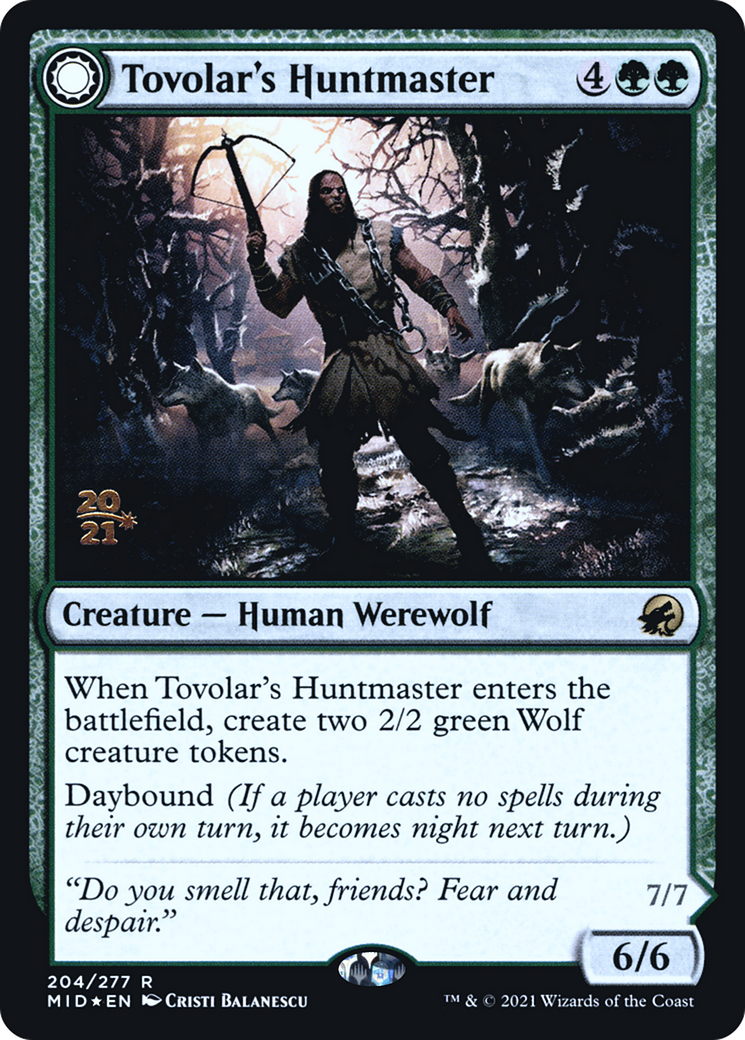 Tovolar's Huntmaster // Tovolar's Packleader (PRE-204) - Innistrad: Midnight Hunt Promos: (Double Faced Transform) Foil