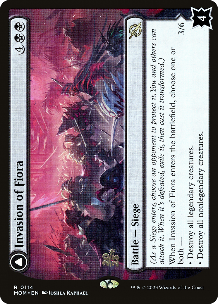 Invasion of Fiora // Marchesa, Resolute Monarch (PRE-114S) - March of the Machine Promos Foil
