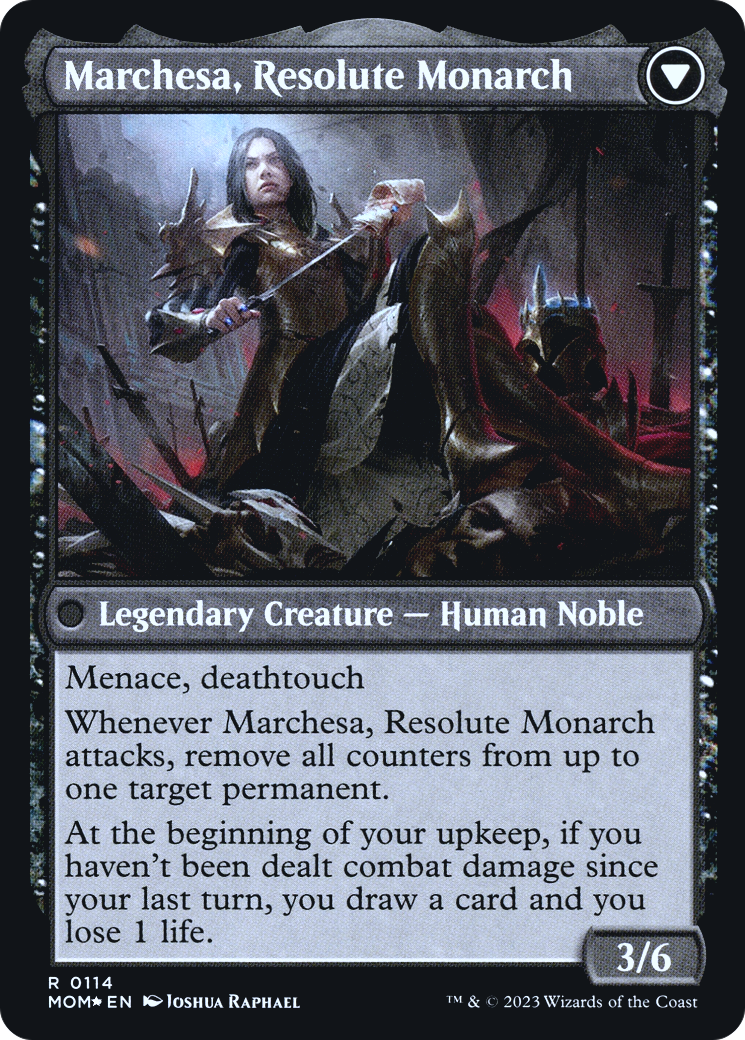 Invasion of Fiora // Marchesa, Resolute Monarch (PRE-114S) - March of the Machine Promos Foil