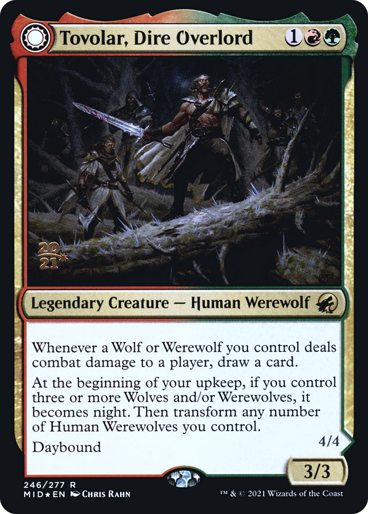 Tovolar, Dire Overlord // Tovolar, the Midnight Scourge (PRE-246S) - Innistrad: Midnight Hunt Promos: (Double Faced Transform) Foil