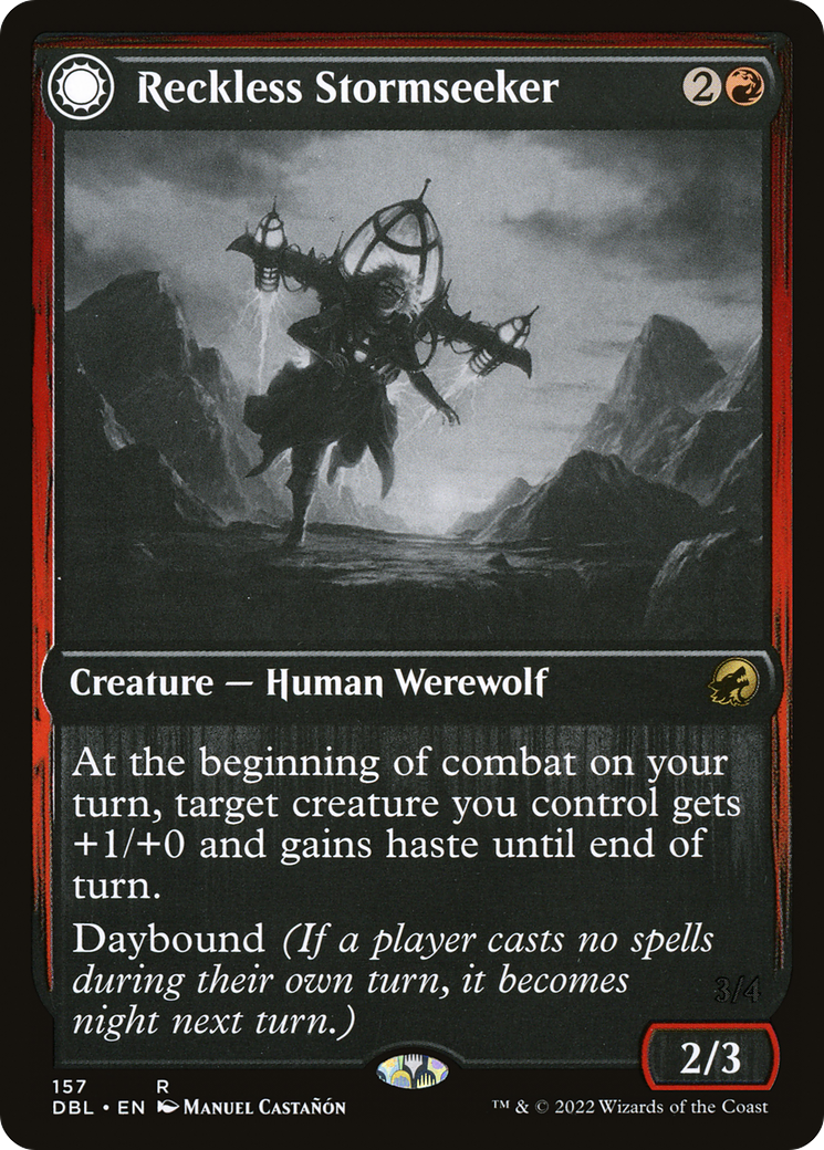 Reckless Stormseeker // Storm-Charged Slasher (DBL-157) - Innistrad: Double Feature: (Double Faced Transform) Foil
