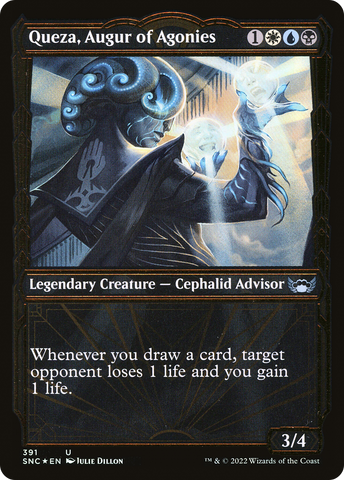 Queza, Augur of Agonies (SNC-391) - Streets of New Capenna: (Showcase) Foil