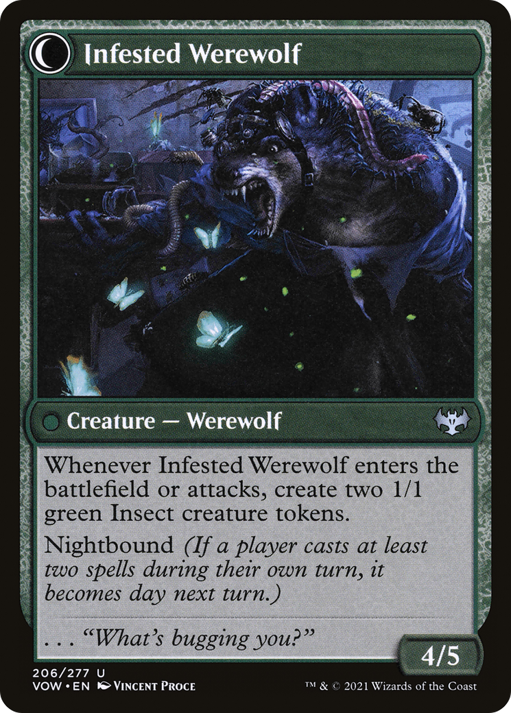 Infestation Expert // Infested Werewolf (VOW-206) - Innistrad: Crimson Vow: (Double Faced Transform) Foil