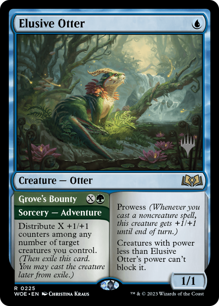 Elusive Otter // Grove's Bounty (PPWOE-225P) - Wilds of Eldraine Promos Foil