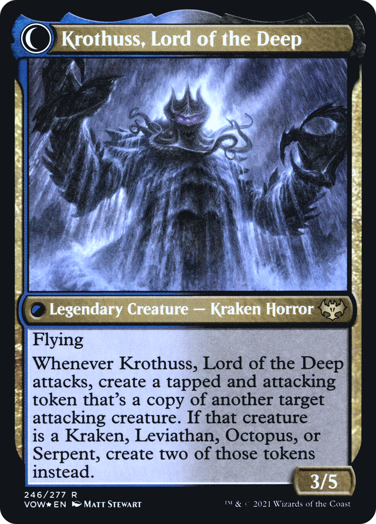Runo Stromkirk // Krothuss, Lord of the Deep (PRE-246S) - Innistrad: Crimson Vow Promos: (Double Faced Transform) Foil