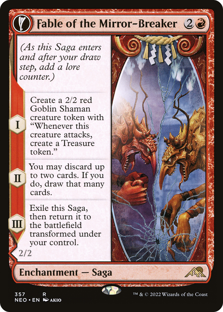 Fable of the Mirror-Breaker // Reflection of Kiki-Jiki (NEO-357) - Kamigawa: Neon Dynasty: (Showcase, fandfc) Foil
