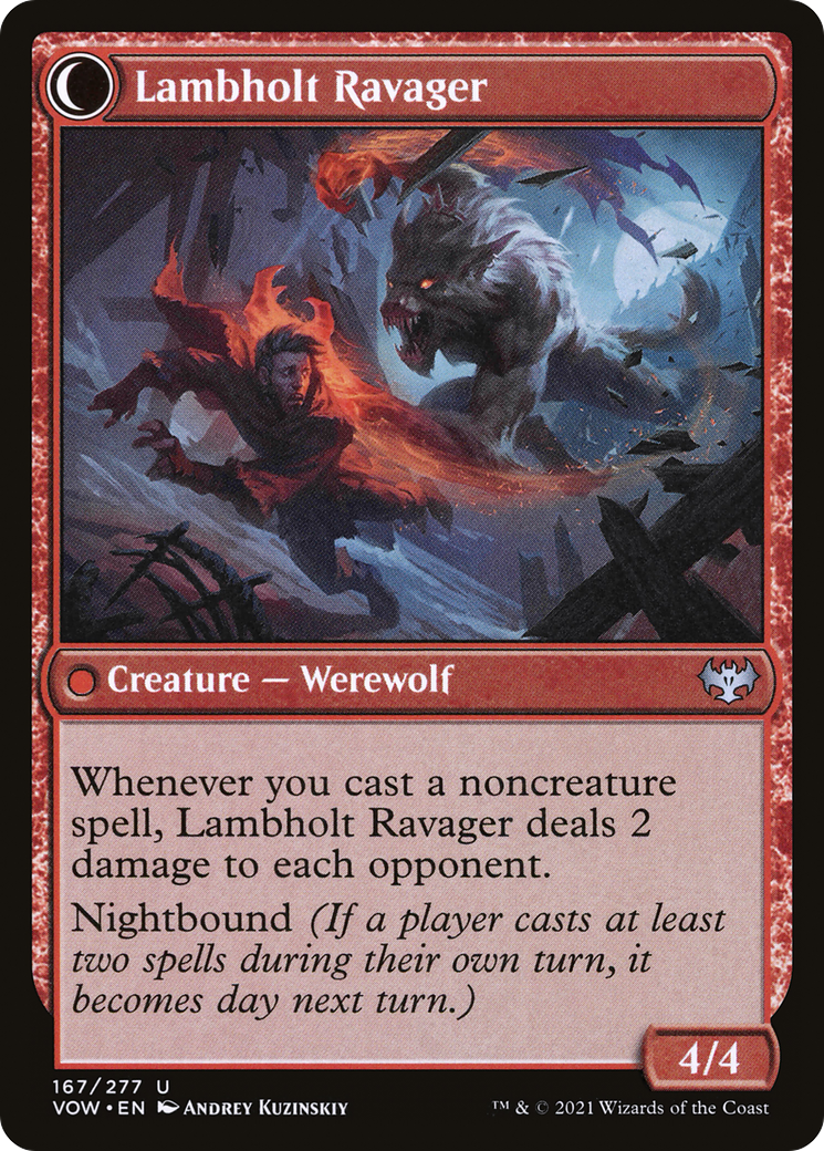 Lambholt Raconteur // Lambholt Ravager (VOW-167) - Innistrad: Crimson Vow: (Double Faced Transform) Foil