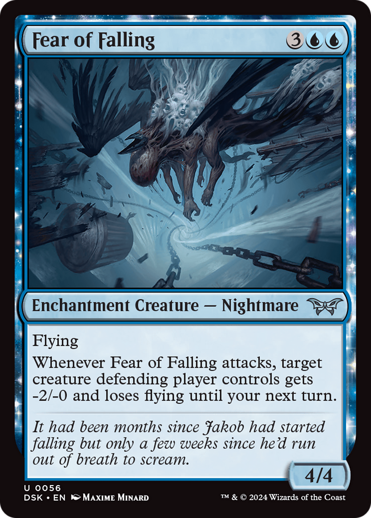Fear of Falling (DSK-056) - Duskmourn: House of Horror: (enchantment) Foil