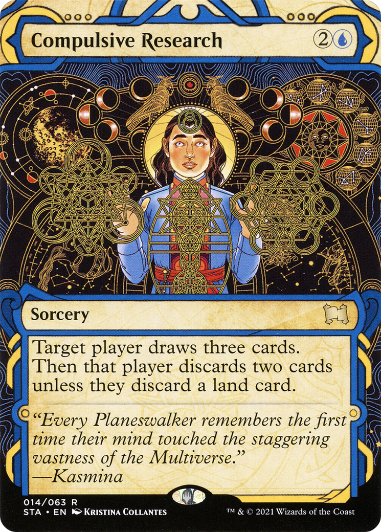 Compulsive Research (STA-014) - Strixhaven Mystical Archive: (Showcase) (Borderless) Etched Foil