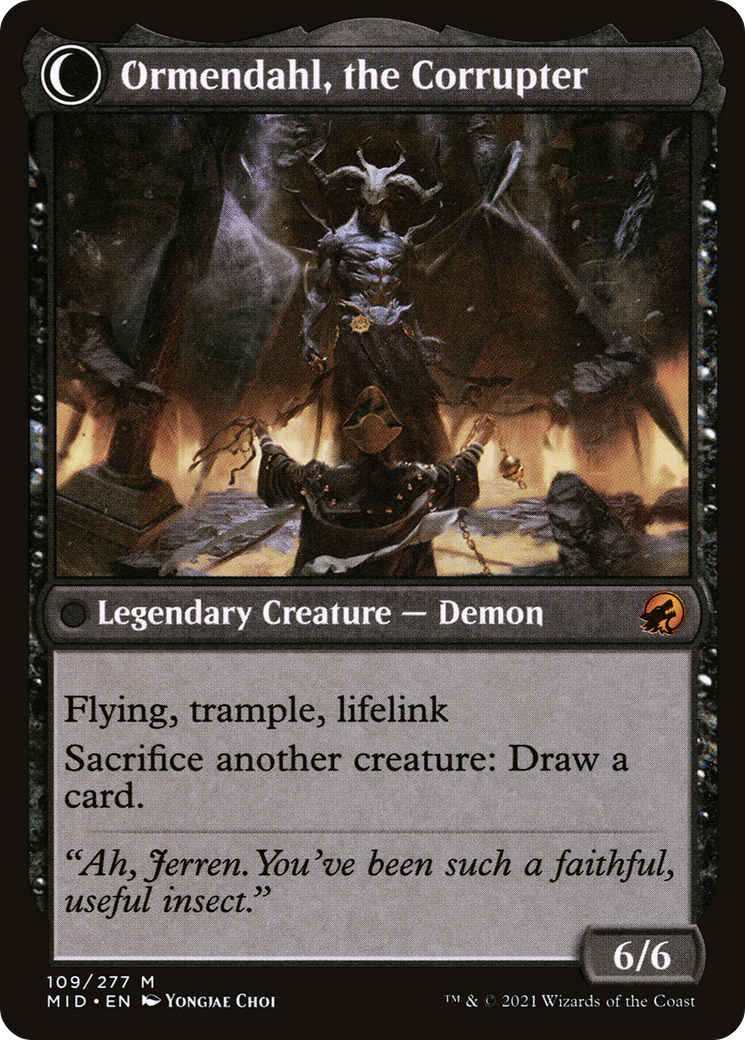 Jerren, Corrupted Bishop // Ormendahl, the Corrupter (MID-109) - Innistrad: Midnight Hunt: (Double Faced Transform)