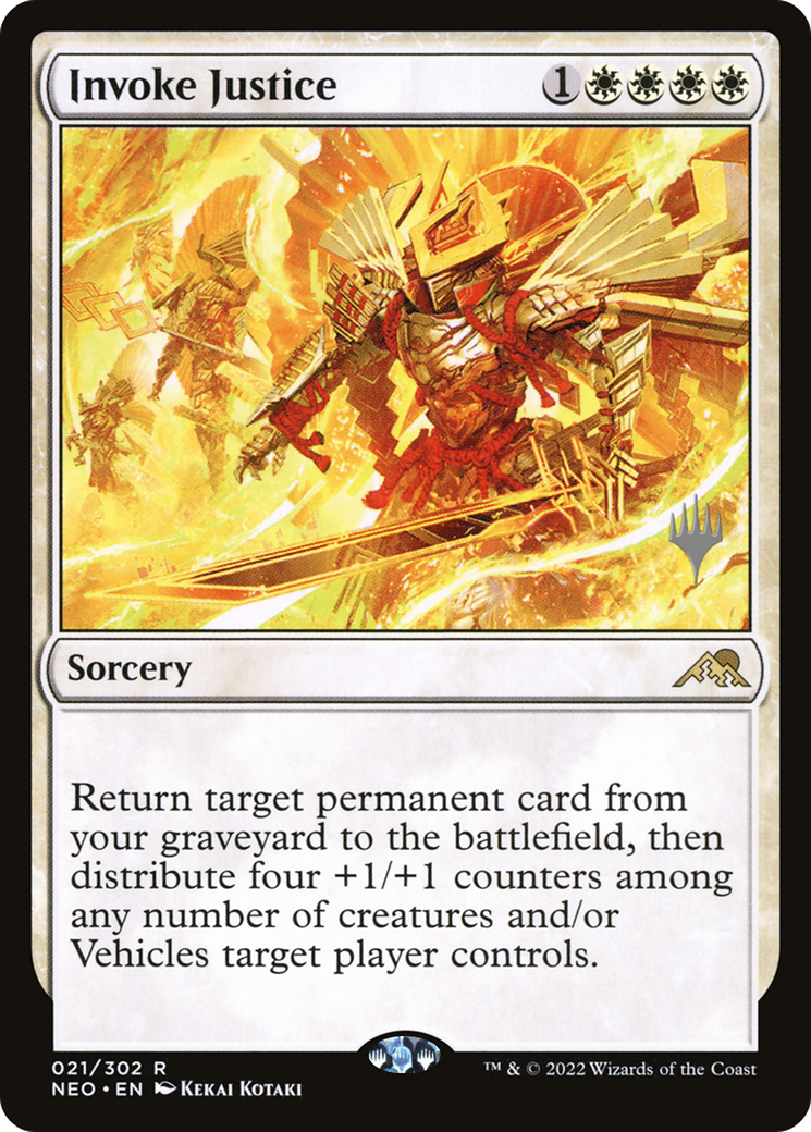 Invoke Justice (PPNEO-21P) - Kamigawa: Neon Dynasty Promos Foil