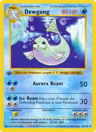 Dewgong (25/102) [Base Set Shadowless Unlimited]