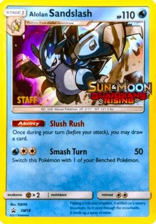 Alolan Sandslash (SM18) (Staff Prerelease Promo) [Sun & Moon: Black Star Promos]