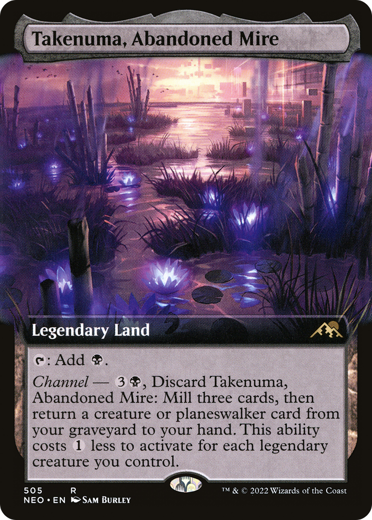 Takenuma, Abandoned Mire (NEO-505) - Kamigawa: Neon Dynasty: (Extended Art) Foil