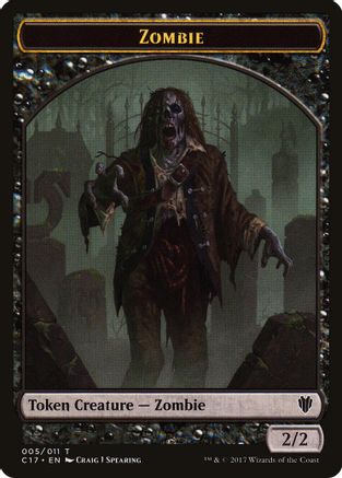 Zombie // Gold Double-Sided Token (C17-5 // 10) - Commander 2017