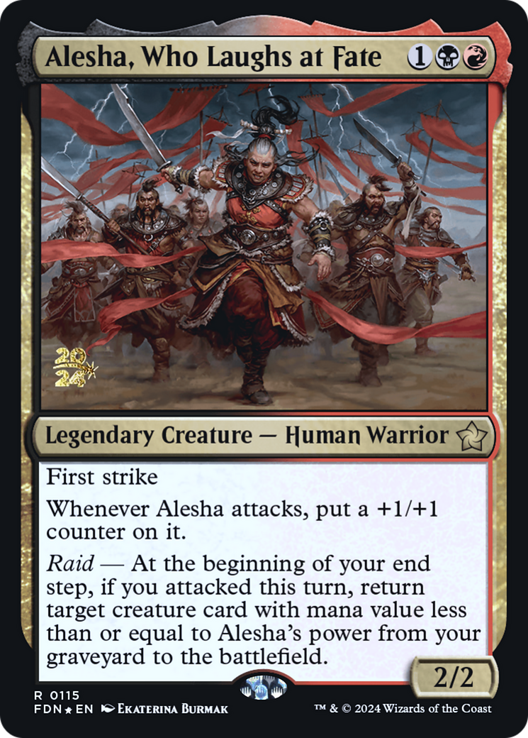 Alesha, Who Laughs at Fate (PRE-115) - Foundations Promos Foil