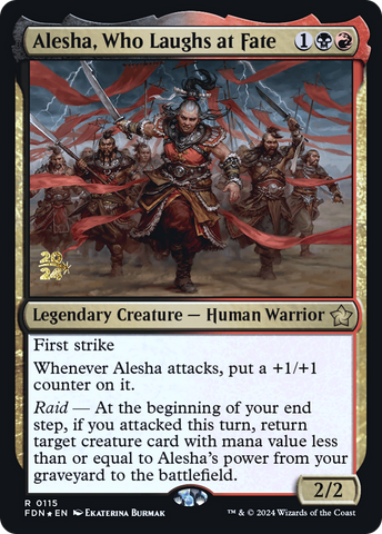 Alesha, Who Laughs at Fate (PRE-115) - Foundations Promos Foil