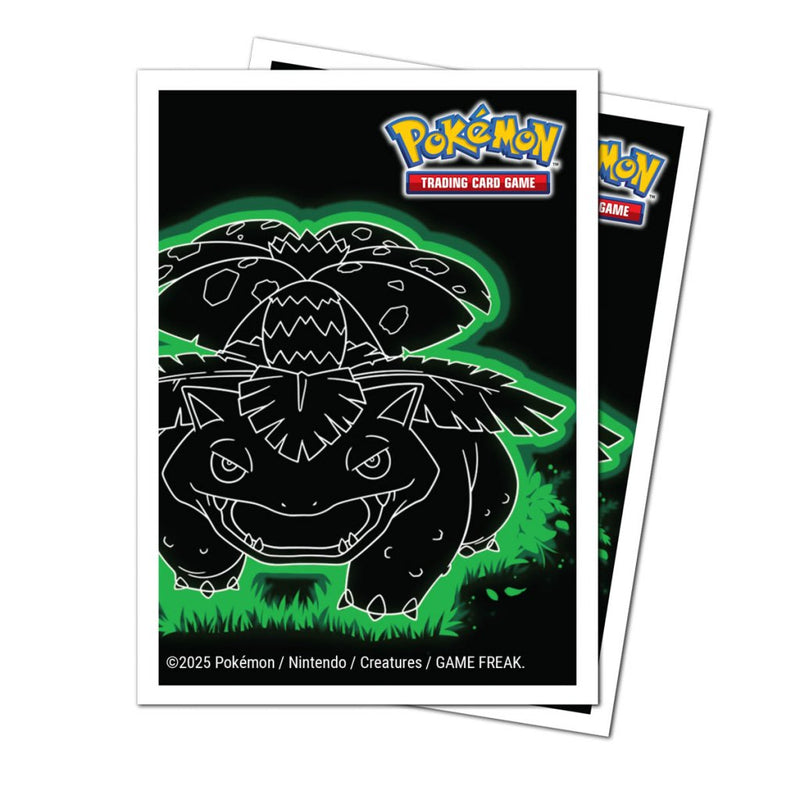 Pokemon TCG Sleeves - Neon Kanto 105ct APEX Deck Protector Sleeves Venusaur