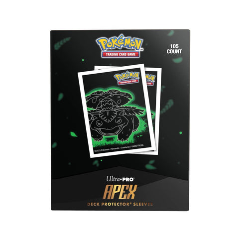 Pokemon TCG Sleeves - Neon Kanto 105ct APEX Deck Protector Sleeves Venusaur
