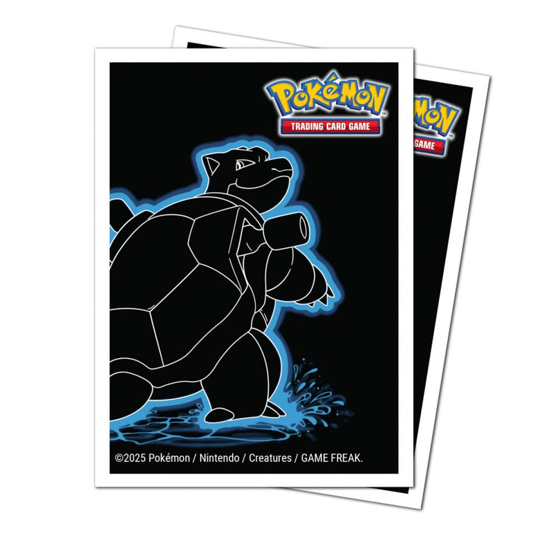 Pokemon TCG Sleeves - Neon Kanto 105ct APEX Deck Protector Sleeves Blastoise