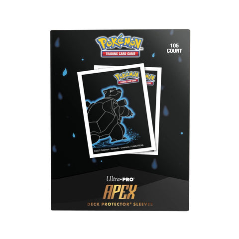 Pokemon TCG Sleeves - Neon Kanto 105ct APEX Deck Protector Sleeves Blastoise