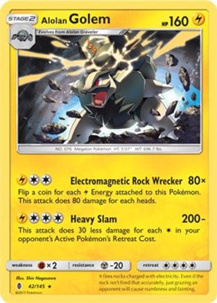 Alolan Golem (42/145) (Cosmos Holo) (Blister Exclusive) [Sun & Moon: Guardians Rising]