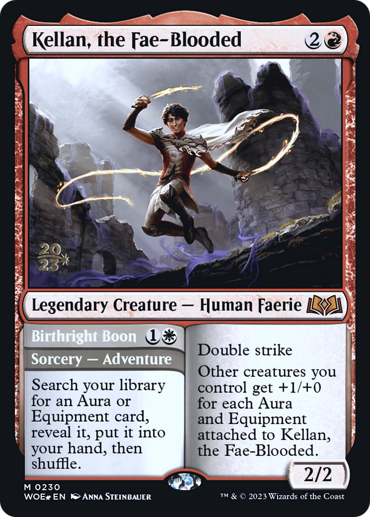 Kellan, the Fae-Blooded // Birthright Boon (PRE-230) - Wilds of Eldraine Promos Foil