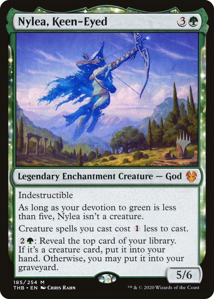 Nylea, Keen-Eyed (PPTHB-185P) - Theros Beyond Death Promos: (enchantment) Foil