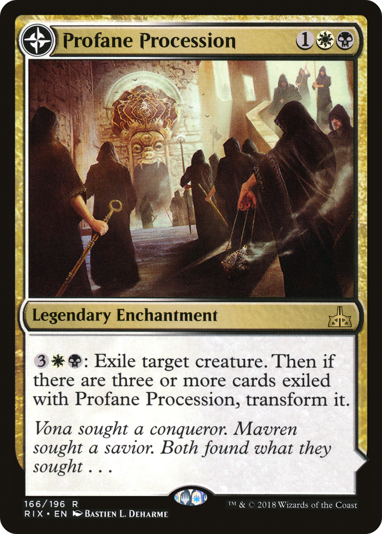 Profane Procession // Tomb of the Dusk Rose (RIX-166) - Rivals of Ixalan: (compasslanddfc) Foil