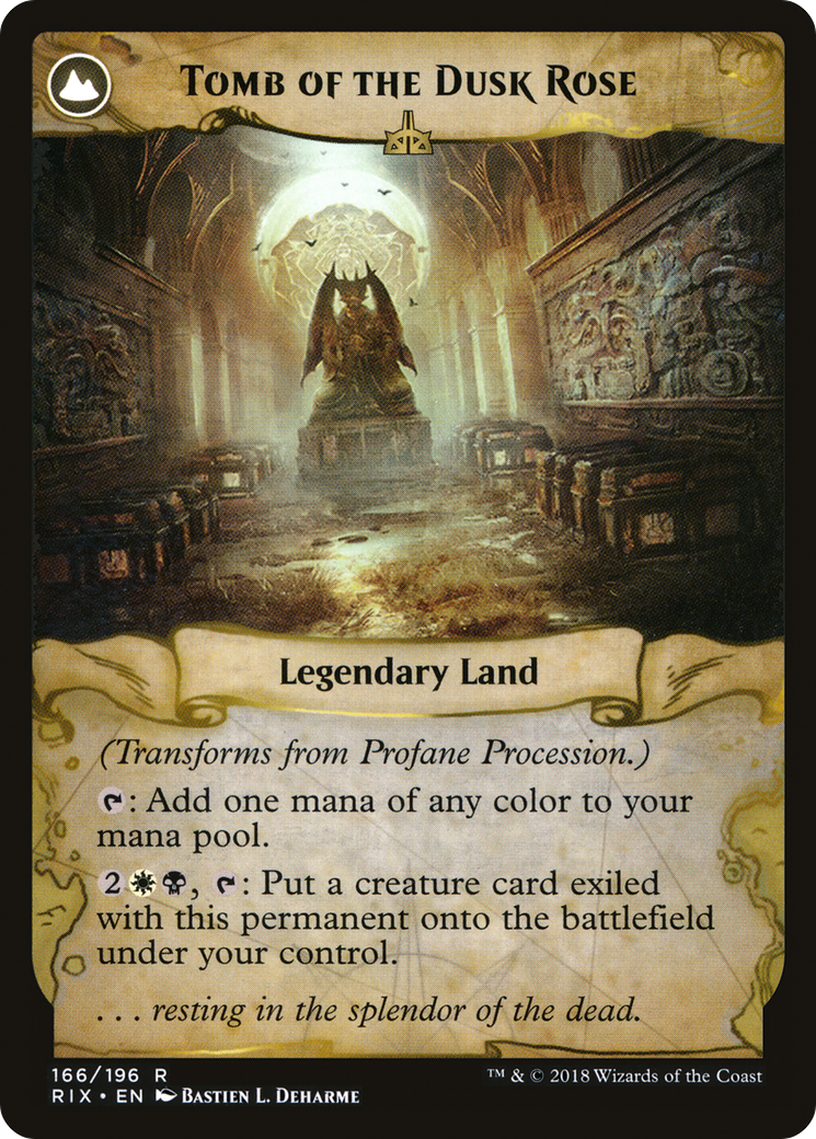 Profane Procession // Tomb of the Dusk Rose (RIX-166) - Rivals of Ixalan: (compasslanddfc) Foil