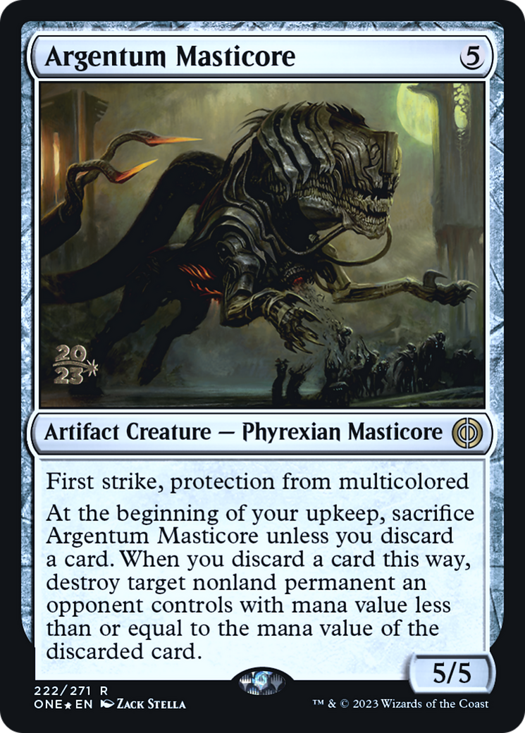 Argentum Masticore (PRE-222S) - Phyrexia: All Will Be One Promos Foil