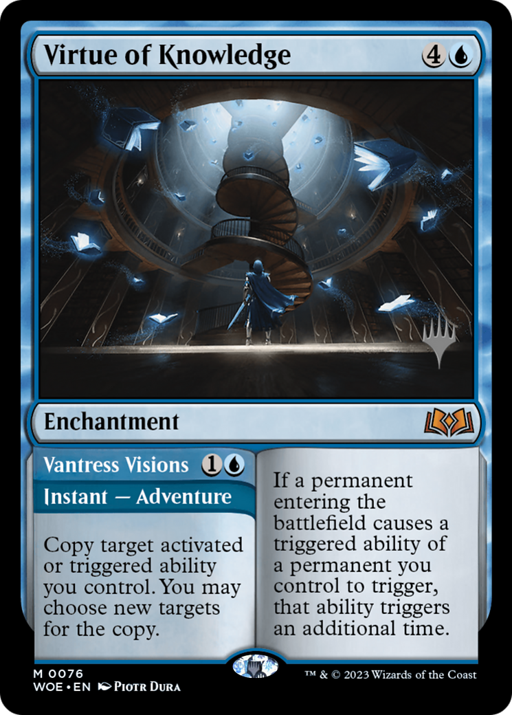 Virtue of Knowledge // Vantress Visions (PPWOE-76P) - Wilds of Eldraine Promos Foil