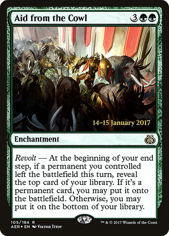 Aid from the Cowl (PRE-105) - Aether Revolt Promos Foil