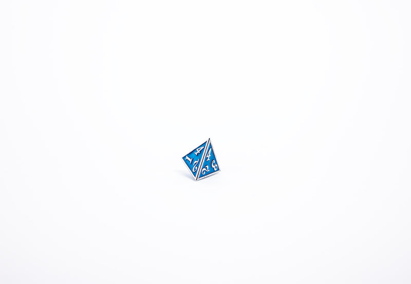 LPG Dice Set - Metal RPG Serif Blue/Silver