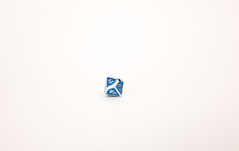 LPG Dice Set - Metal RPG Serif Blue/Silver