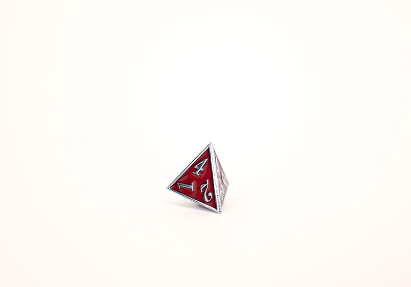 LPG Dice Set - Metal RPG Serif Red/Silver