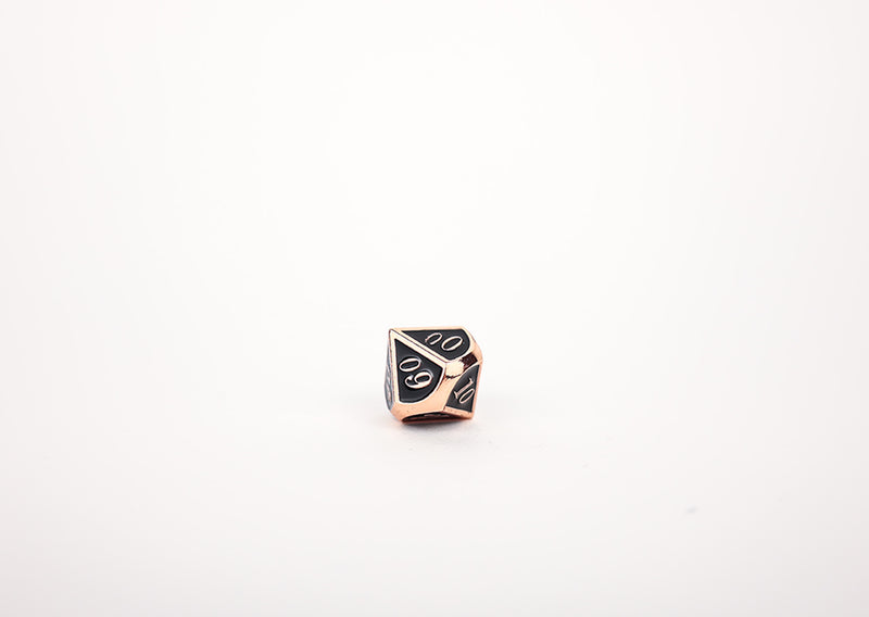 LPG Dice Set - Metal RPG Serif Black/Brass