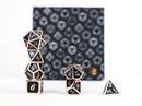 LPG Dice Set - Metal RPG Serif Black/Brass