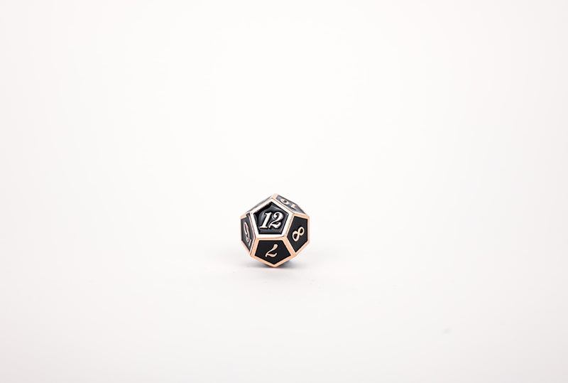 LPG Dice Set - Metal RPG Serif Black/Brass