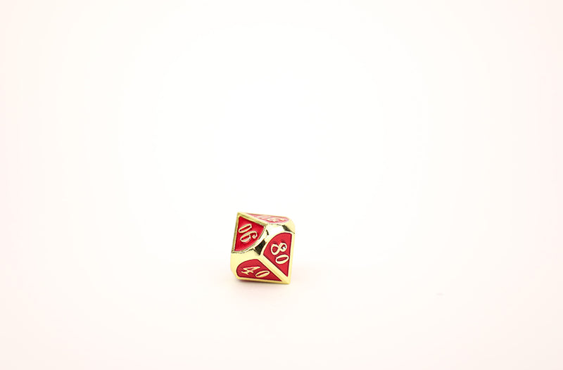 LPG Dice Set - Metal RPG Serif Red/Gold